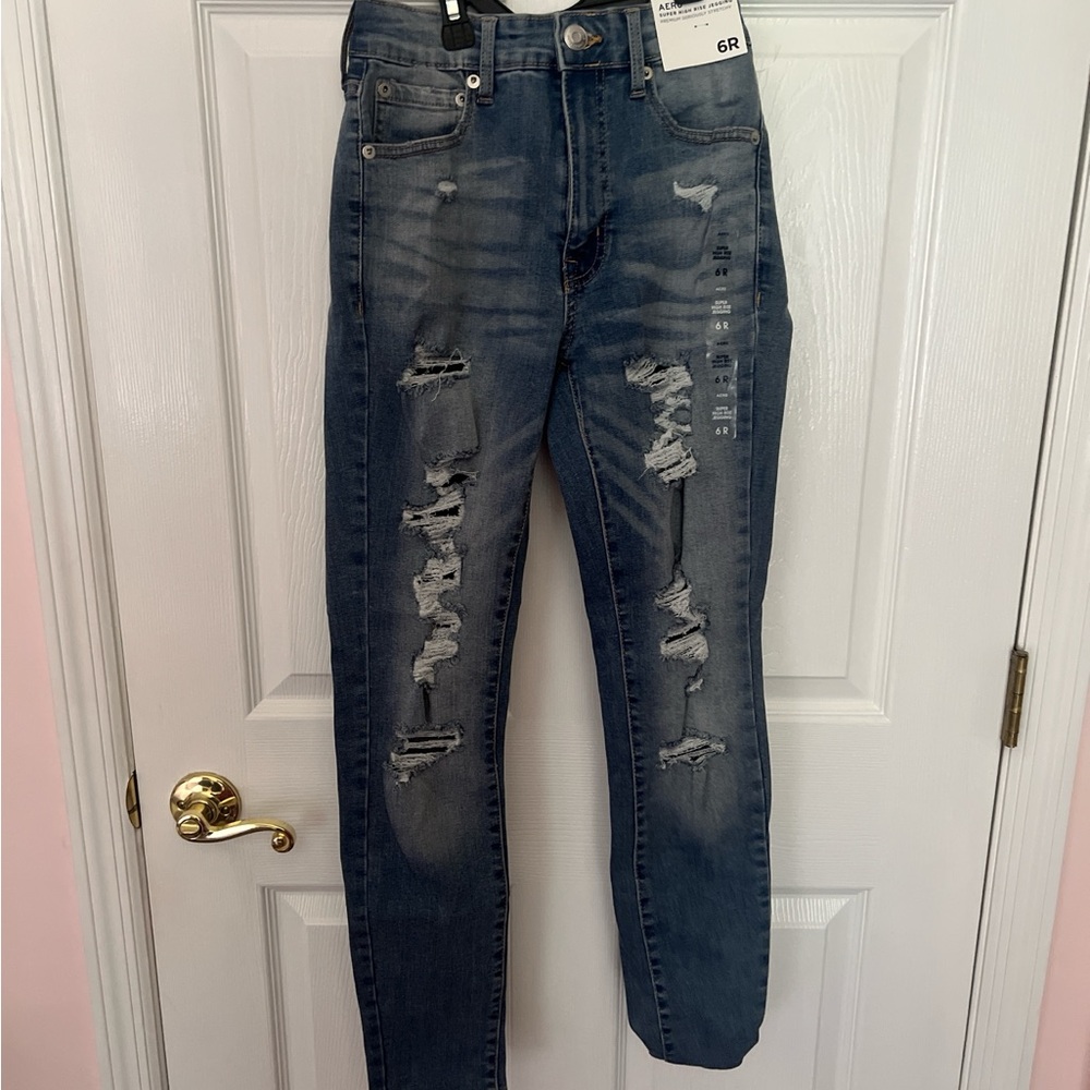 Aeropostale Dark Blue Distressed Jeggings